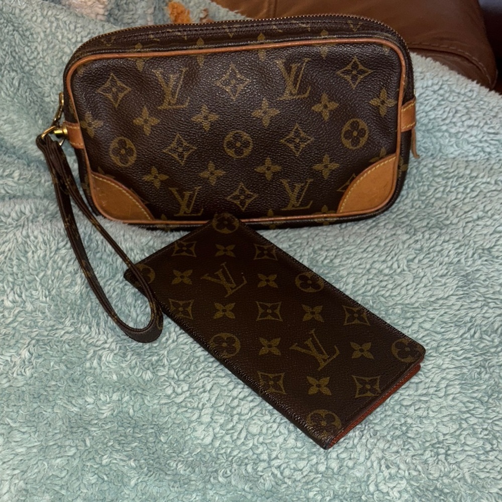 Louis Vuitton Monogram Wristlet and Wallet Set